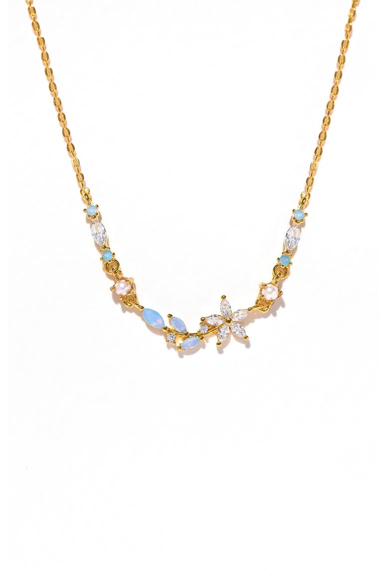 Blushing Blossom Necklace, Main, color, GOLD