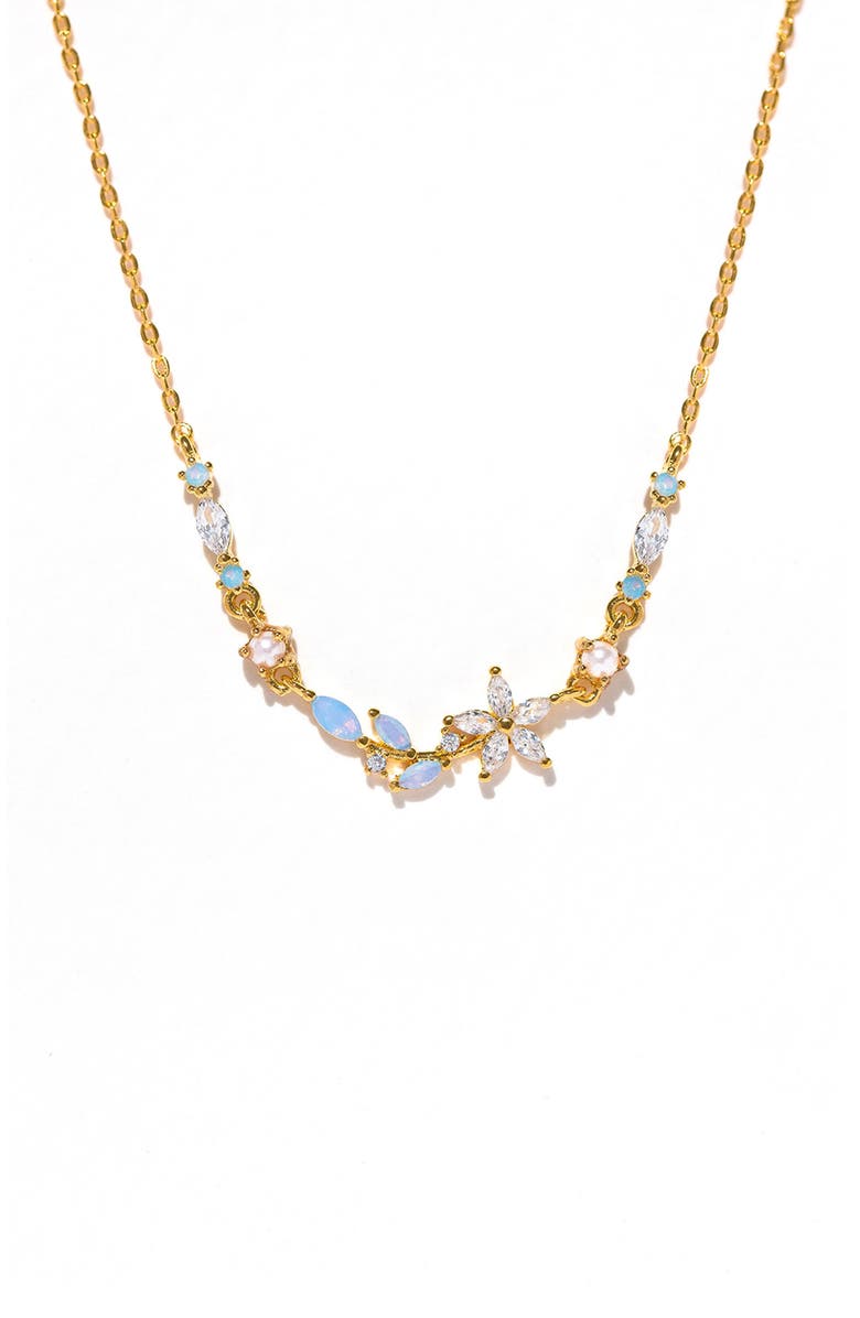 Girls Crew Blushing Blossom Necklace, Main, color, Gold