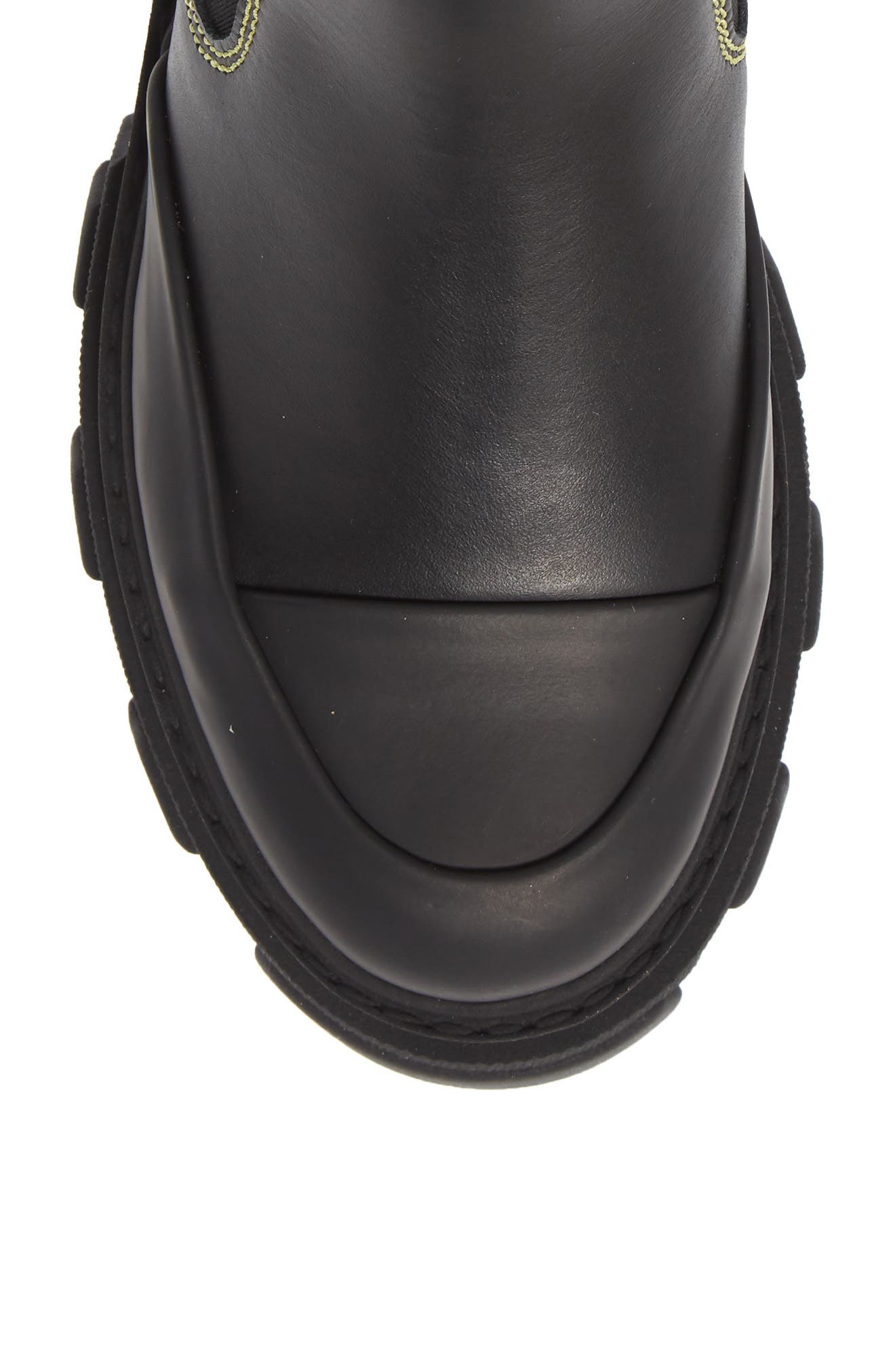 Calf Leather Mid Chelsea Boot, Alternate, color, BLACK/YELLOW/BLACK
