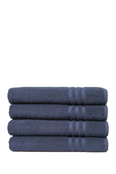 Denzi Bath Towels - Set of 4 - Twilight Blue