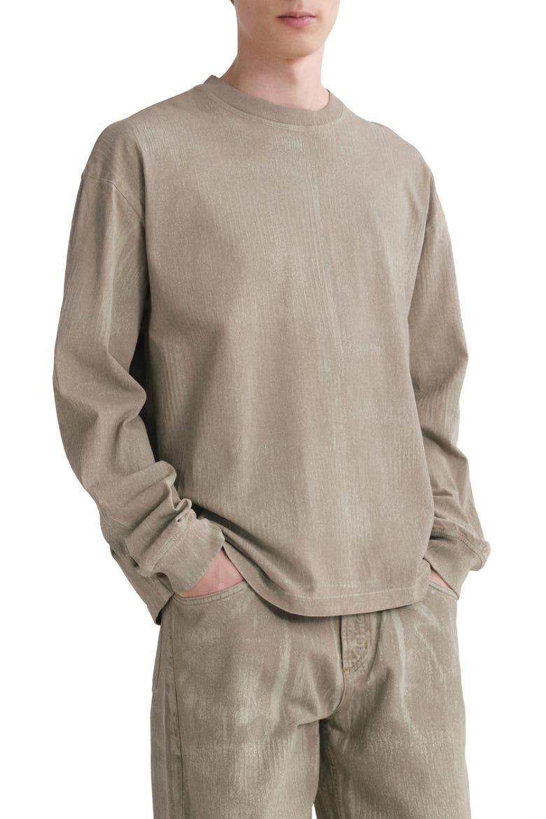 Asha Paint Print Long Sleeve T-Shirt, Main, color, DELTA MID GREY