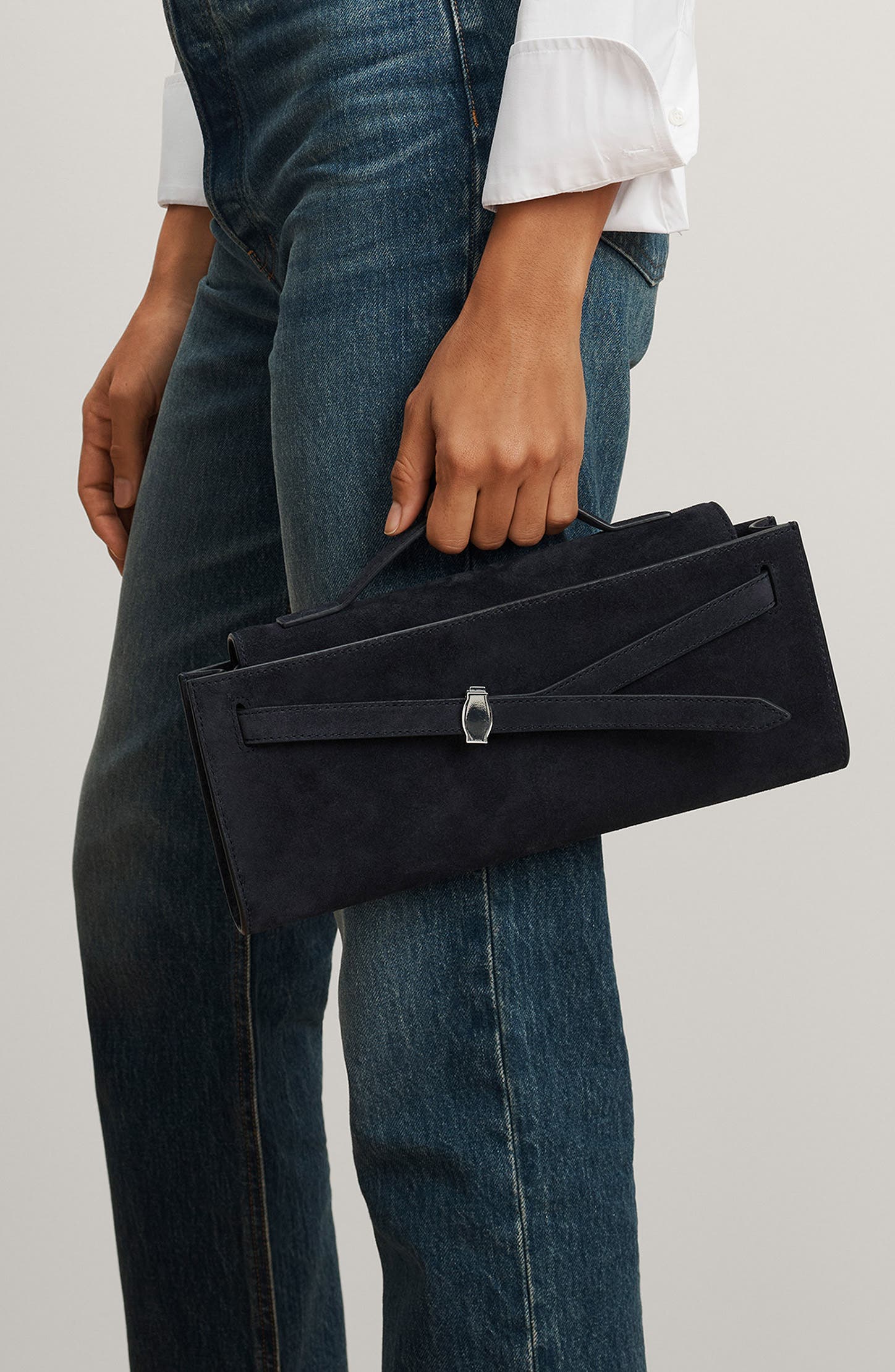 Veronica Beard Dash Clutch, Alternate, color, Navy