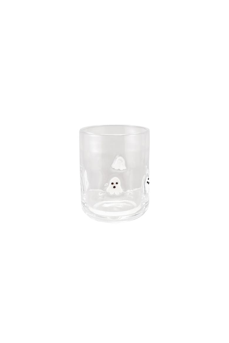 Ghost Motif Glass Tumbler, Main, color, Black and White