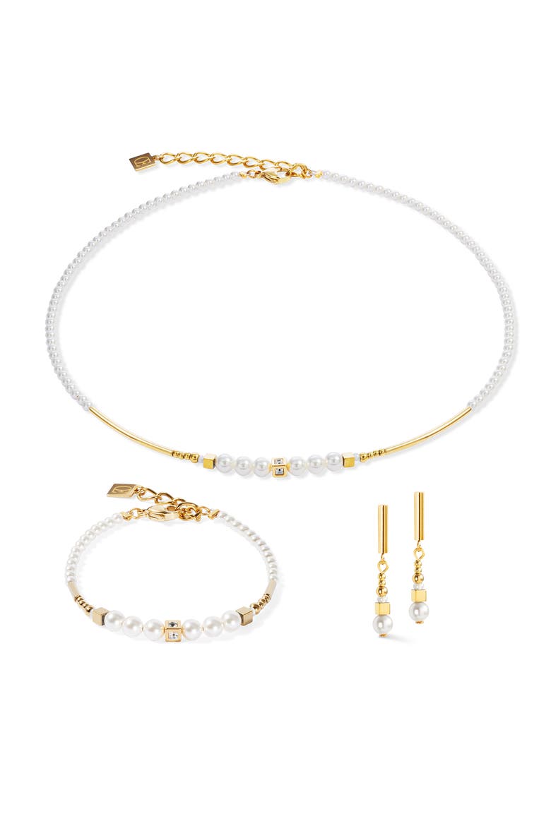 Shimmering Princess Gold  Bracelet, Alternate, color, Pearl - White