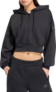 adidas Full Zip Cropped Fleece Hoodie