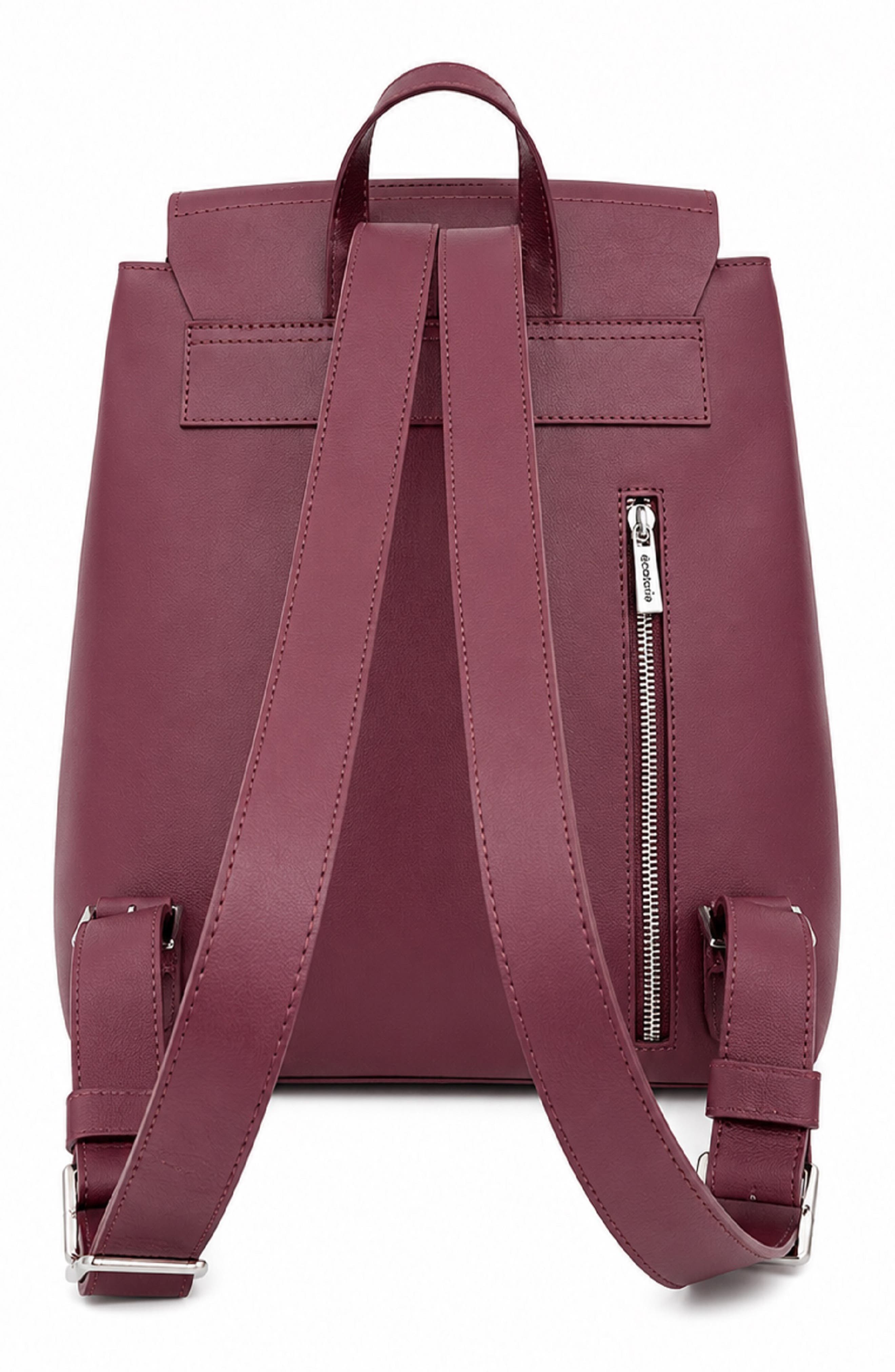 Clementine Leather Backpack, Alternate, color, WINE