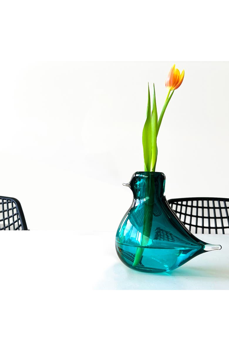 CLOUDNOLA Glass Bird Vase, Alternate, color, Blue