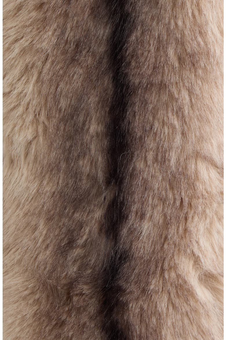 Maja Stripe Faux Fur Coat, Alternate, color, TAUPE
