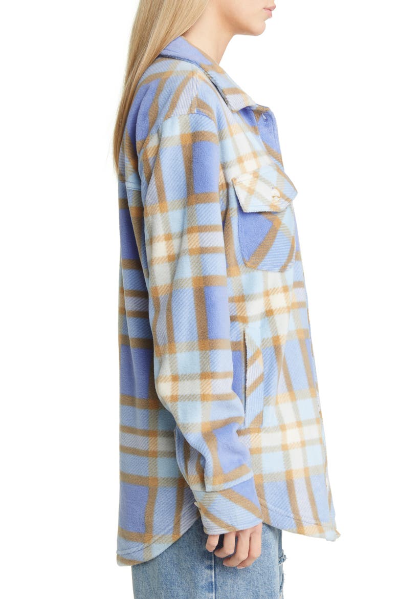 Plaid Polar Fleece Shacket, Alternate, color, PERIWINKLE PLAID
