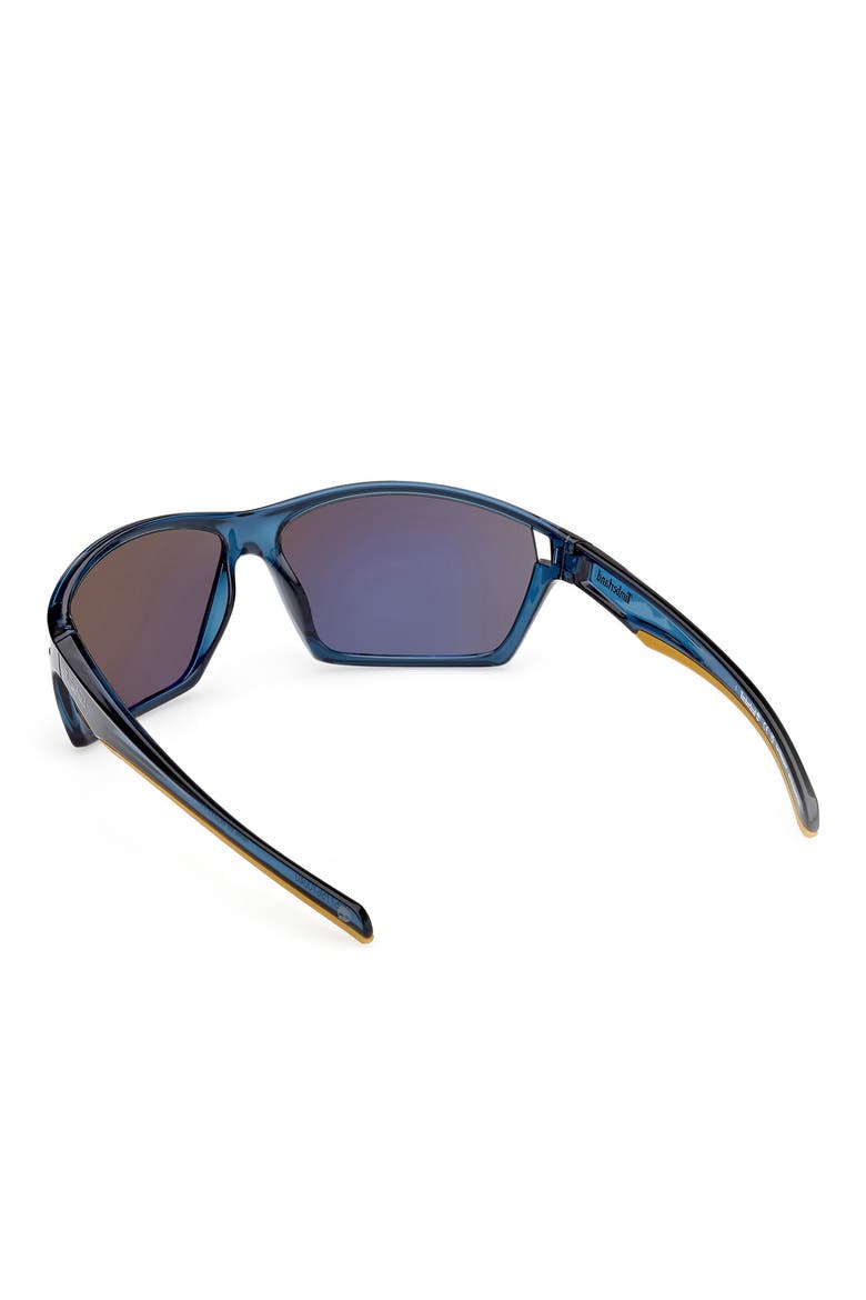 66mm Sunglasses, Alternate, color, SHINY BLUE / SMOKE POLARIZED