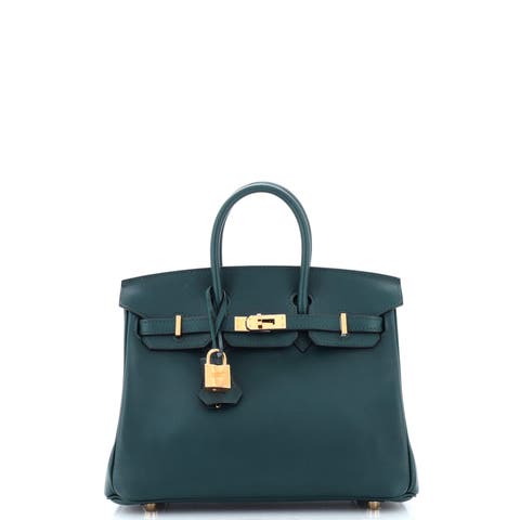 Birkin Handbag Green Swift with Gold Hardware 25