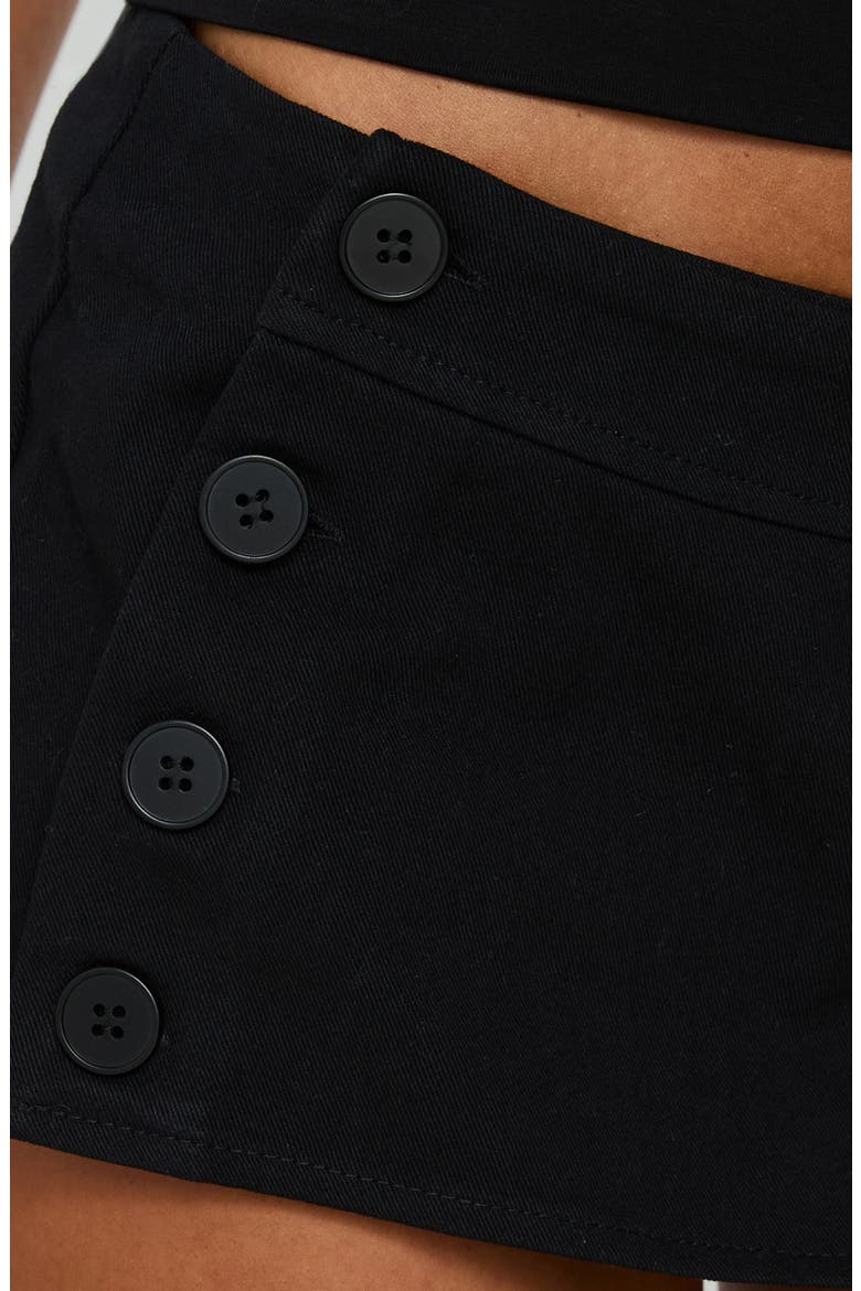 Bessi Button Trim Cotton Skort, Alternate, color, BLACK