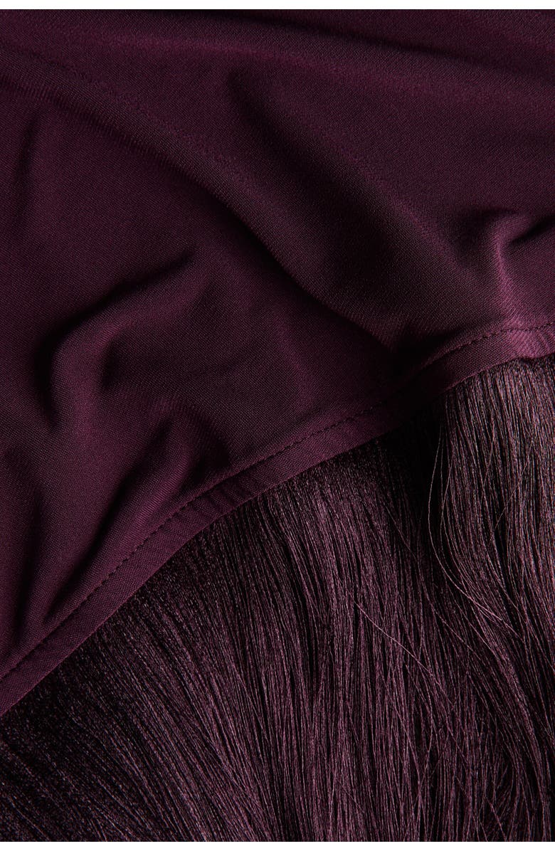 H&M Mama Asymmetric Fringe-trimmed Top, Alternate, color, Dark Plum Purple