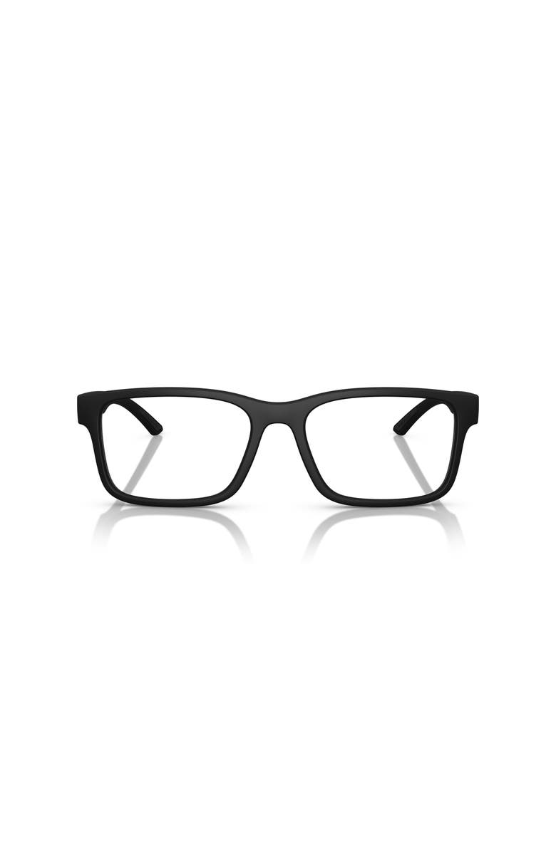 Prada Linea Rossa 56mm Rectangle optical glasses, Alternate, color, Black
