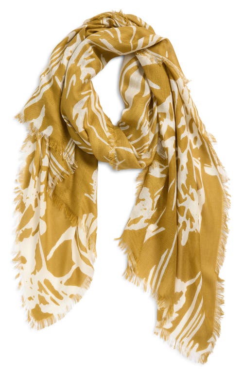 Nordstrom Eyelash Trim Print Cashmere & Silk Wrap In Green