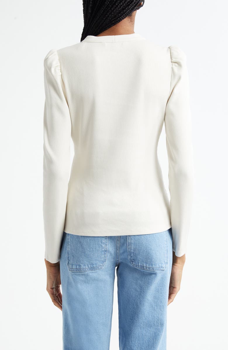 Veronica Beard Dekalb Long Sleeve Henley, Alternate, color, Ecru