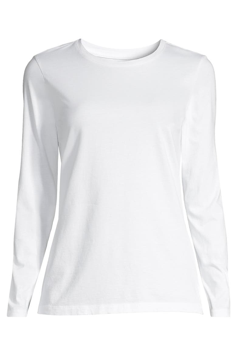 Supima Cotton Long Sleeve Crewneck T-Shirt, Alternate, color, White