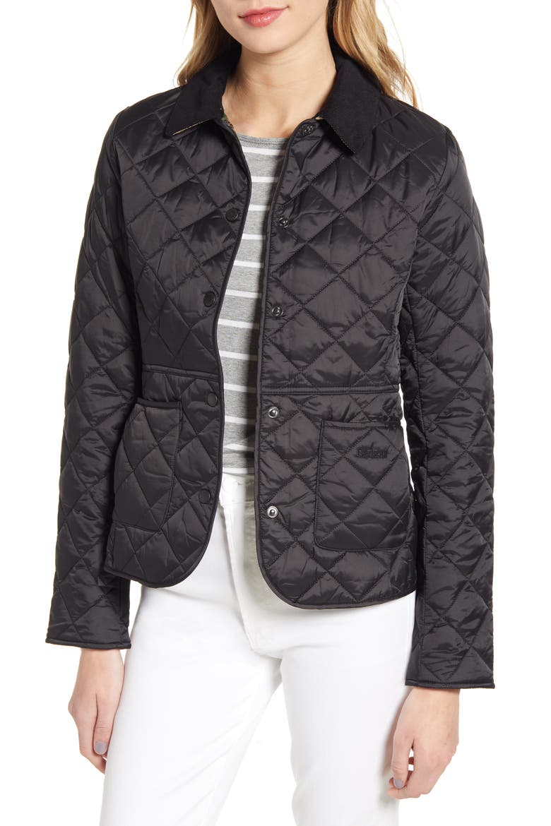 Deveron Diamond Quilted Jacket, Main, color, BLACK/OLIVE
