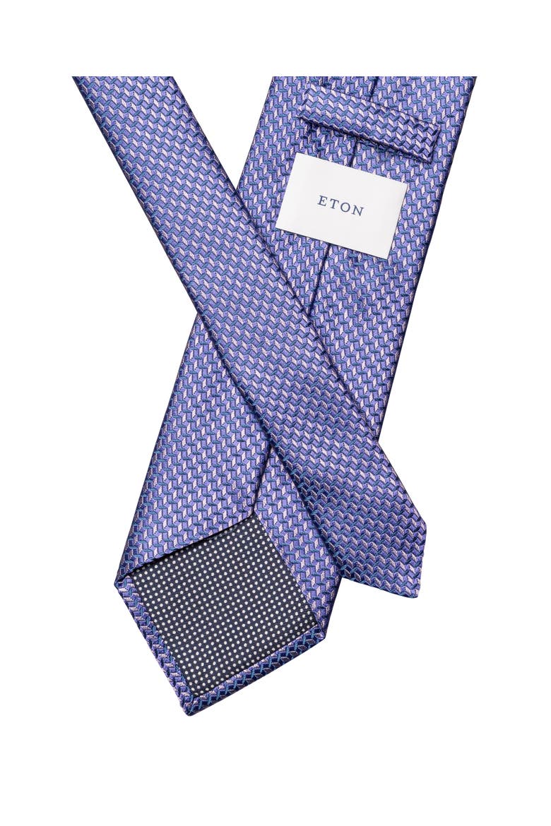 Micro Geometric Woven Silk Tie, Alternate, color, MEDIUM PURPLE