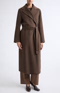 Max Mara Smmpace Long Wool Blend Belted Coat