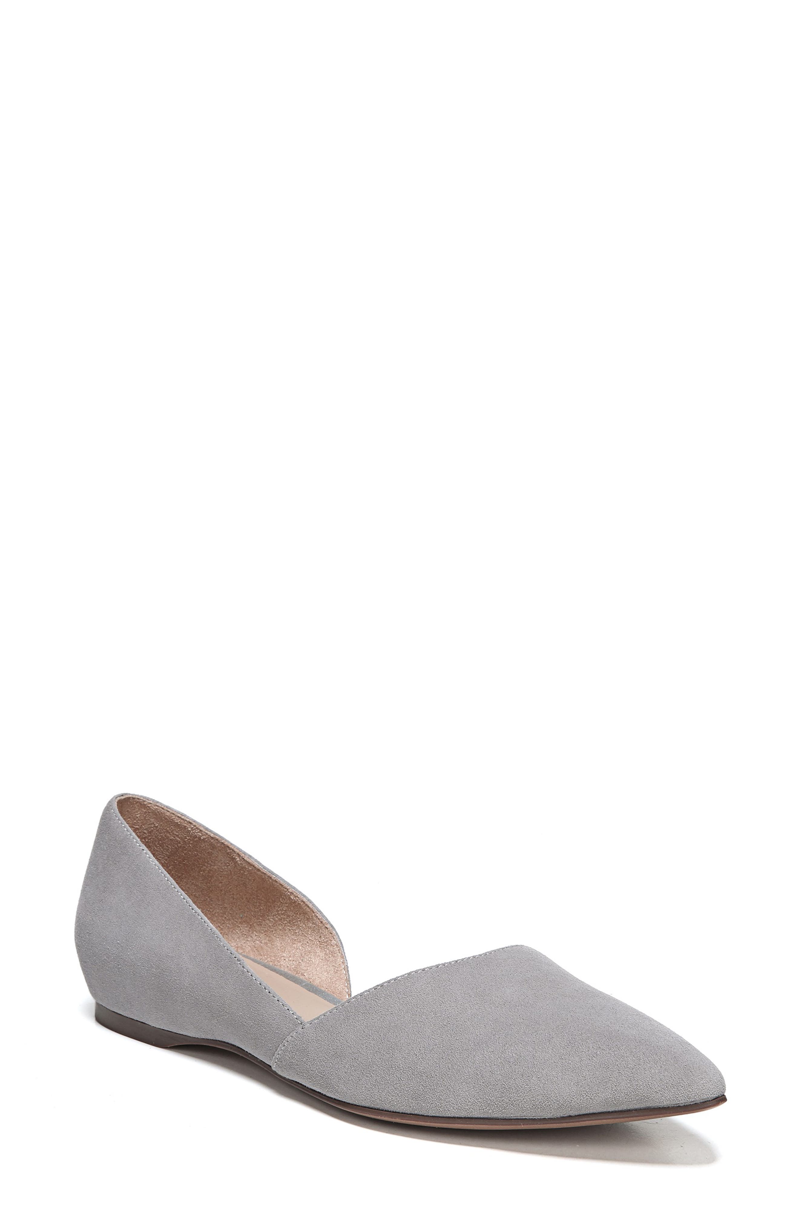 Samantha 2 Flat, Main, color, GREY FOG SUEDE