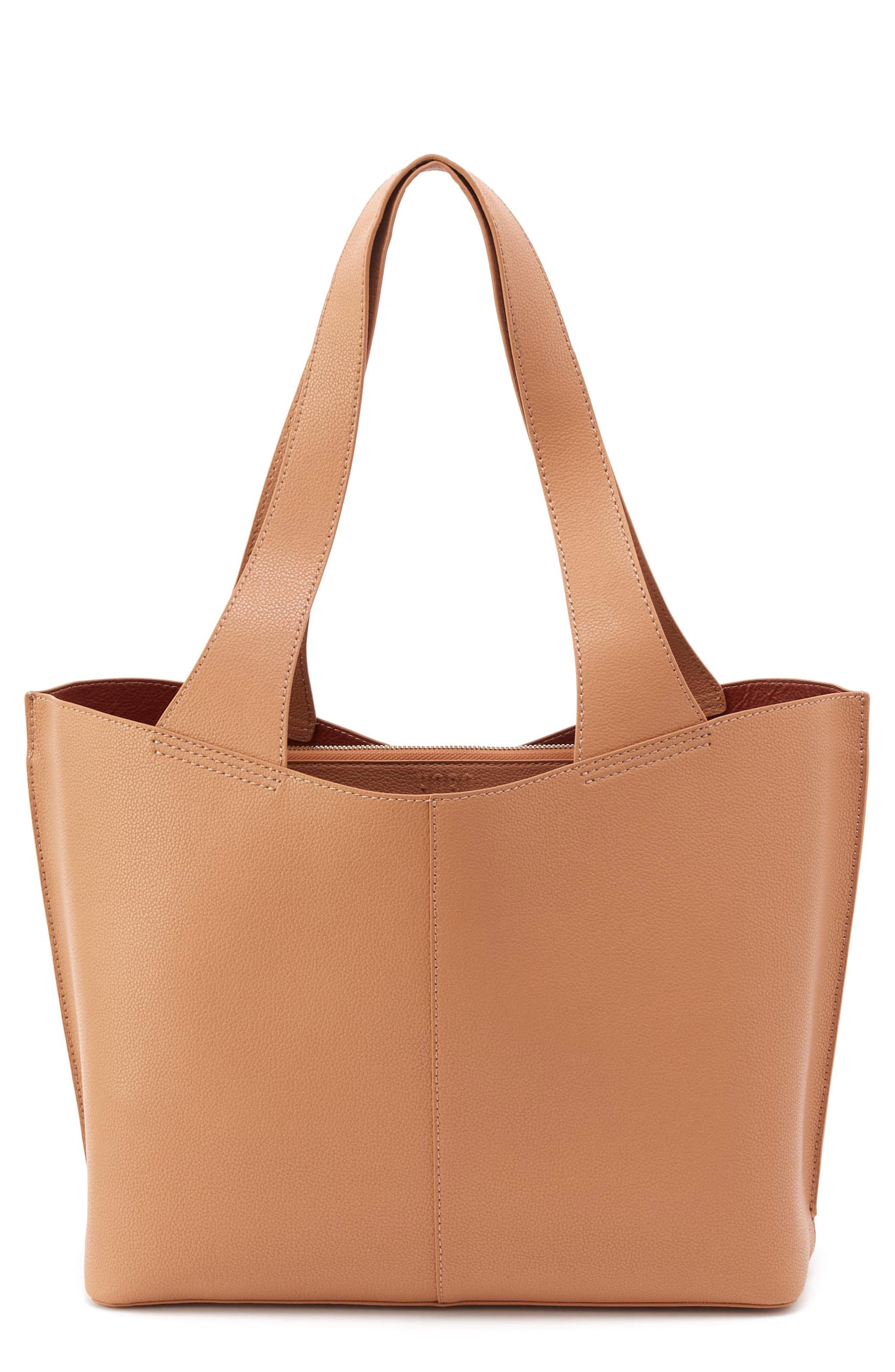 Vida Leather Tote, Main, color, BISCUIT COCONUT SHELL