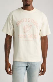SANTO STUDIO Tire Shop Graphic Cotton T-Shirt