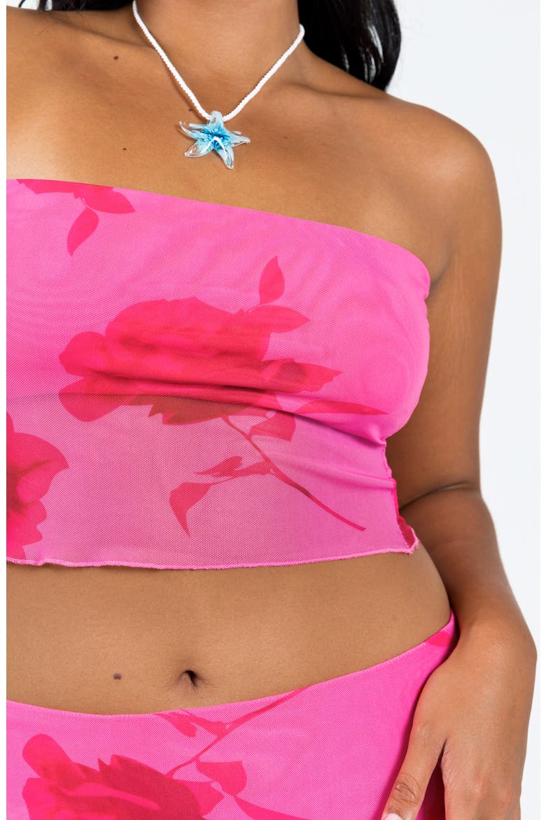 Corella Floral Tube Top & Miniskirt Set, Alternate, color, PINK