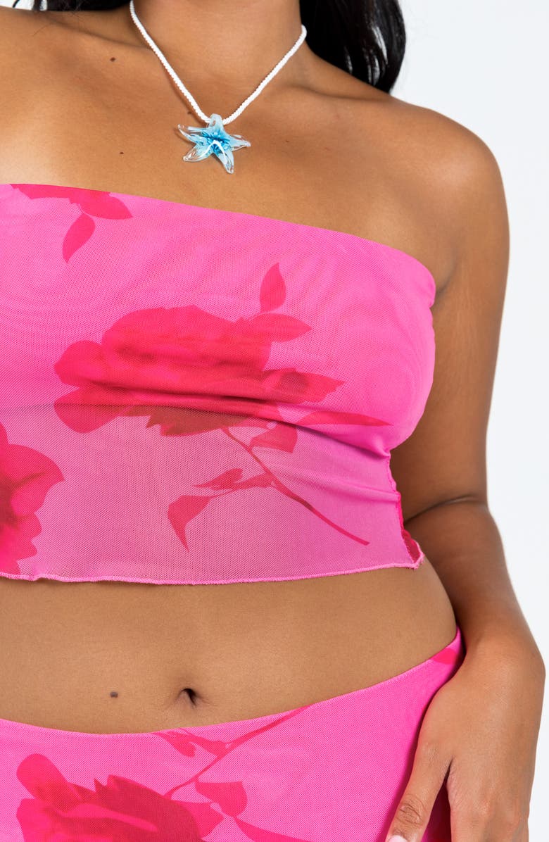 Princess Polly Corella Floral Tube Top & Miniskirt Set, Alternate, color, Pink