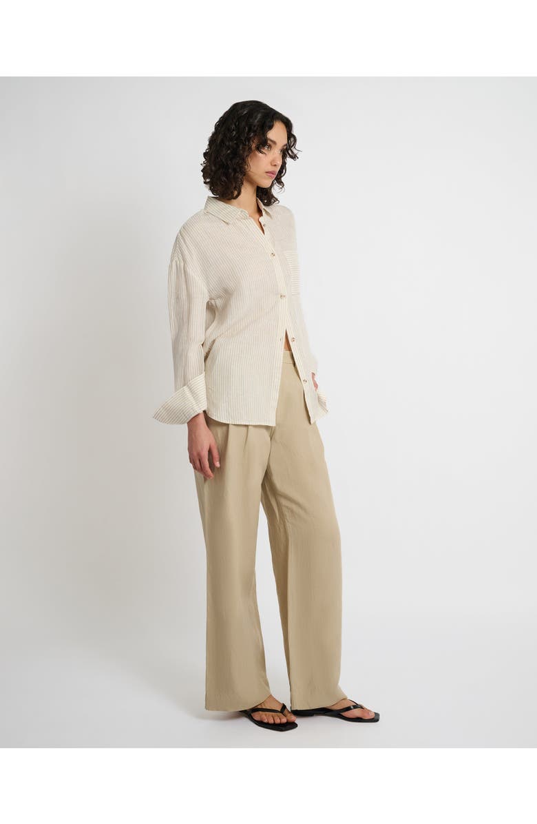 Onia Air Linen Pleated Trouser, Alternate, color, Jute