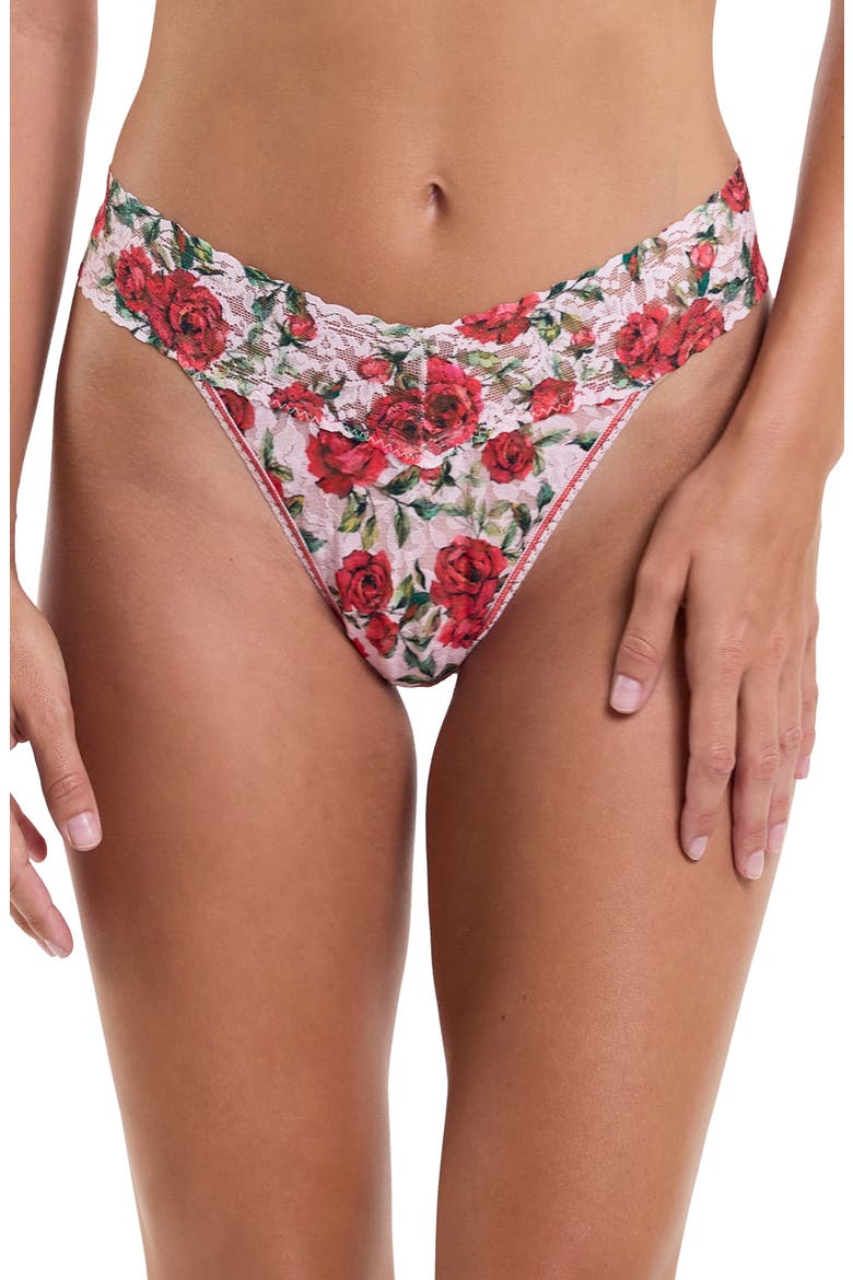 Print Original Rise Thong, Main, color, JE' TAIME PINK