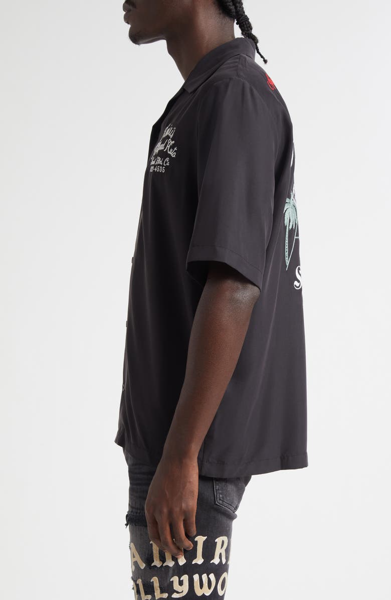 AMIRI Hollywood Auto Bowling Shirt, Alternate, color, Black