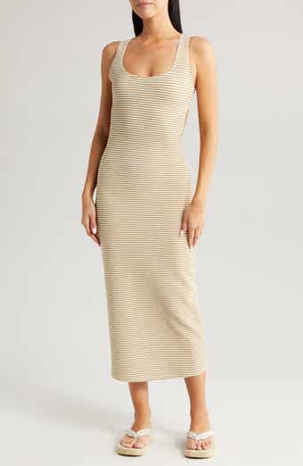 MONTCE Mickie Neutral Stripe Cover-Up Dress