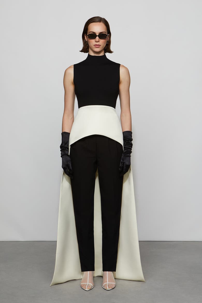 Beckett Knit Combo Top, Main, color, Black/Ivory
