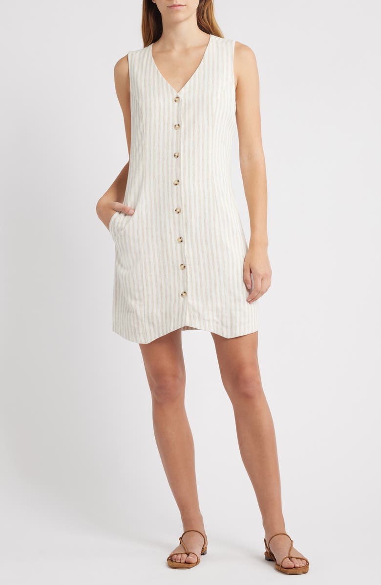 Thread & Supply Christine Sleeveless Dress, Main, color, Natural White