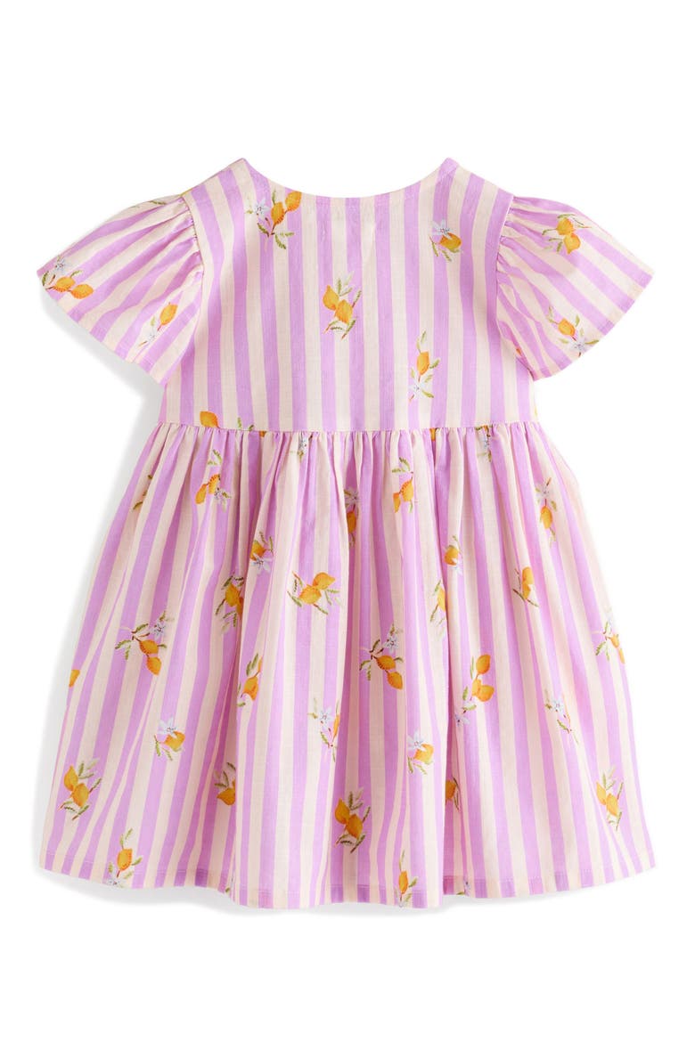 Kids' Stripe Cotton Button Front Dress, Alternate, color, PURPLE
