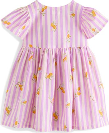 Kids' Stripe Cotton Button Front Dress