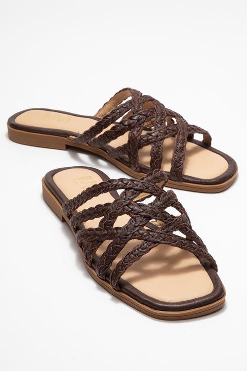 Forever & Always Shoes Alisha Leather Slide Sandal In Multi