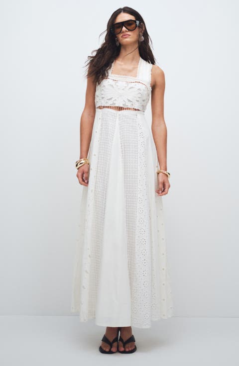 Cutwork Broderie Sleeveless Maxi Dress