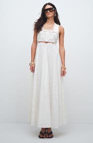 Topshop Cutwork Broderie Sleeveless Maxi Dress