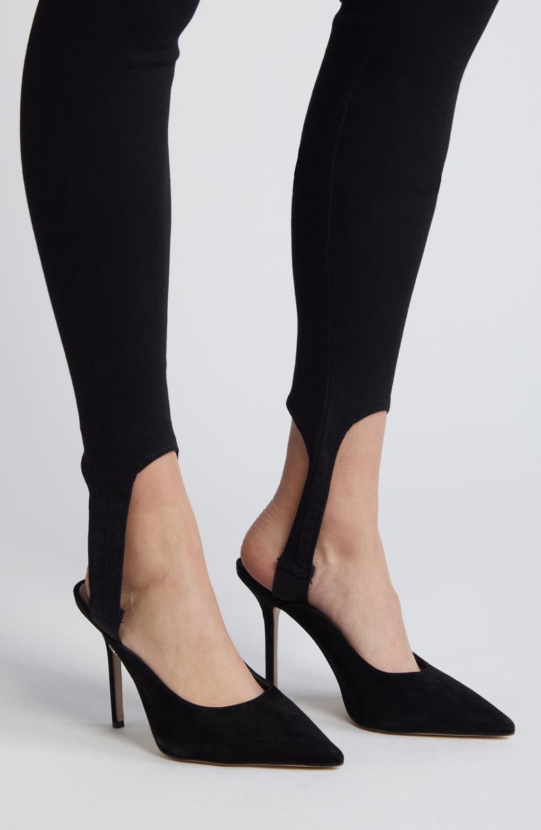 FRAME The Jet Set Stirrup Leggings, Alternate, color, Sheen Noir