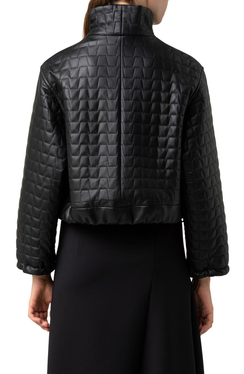 Akris Erzah Trapezoid Quilted Nappa Leather Crop Jacket, Alternate, color, 