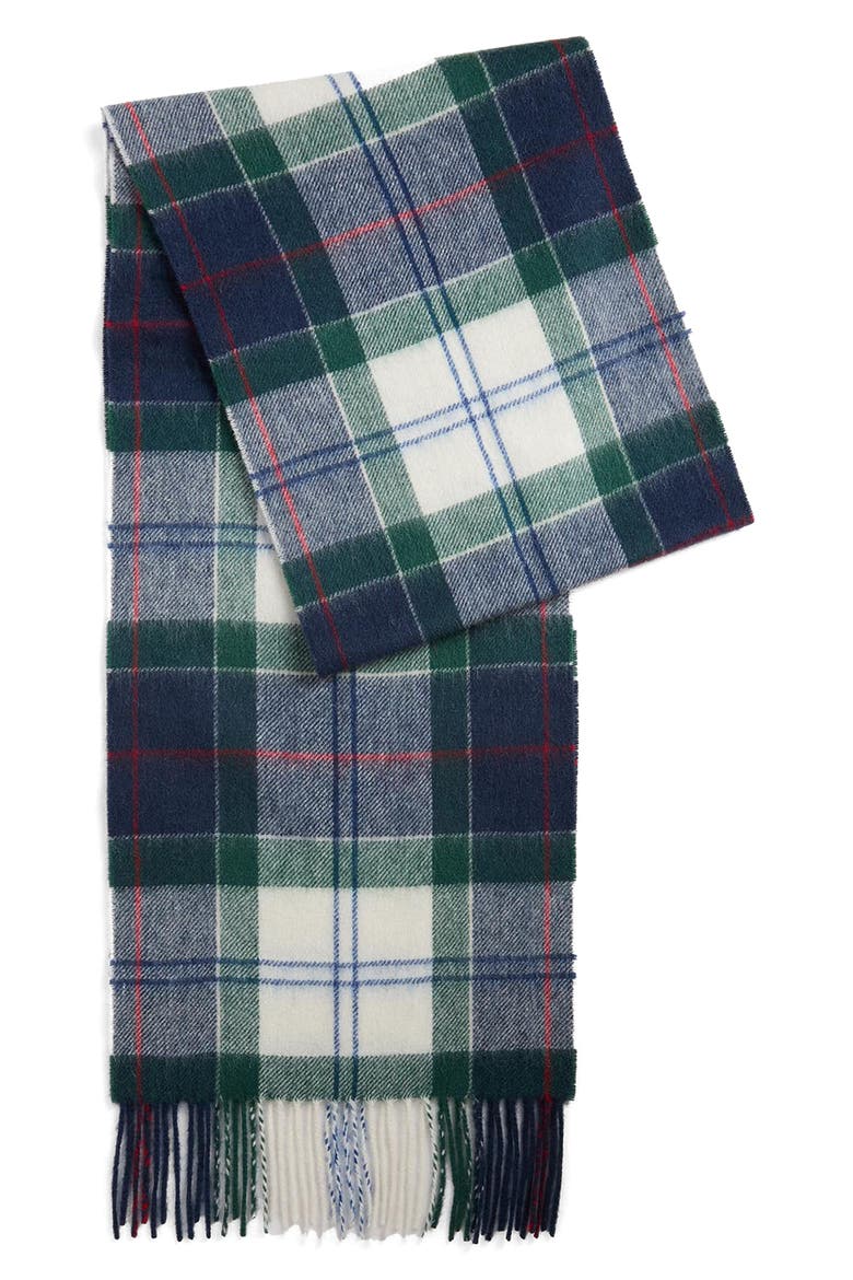 Tartan Lambswool & Cashmere Scarf, Alternate, color, LT EVERGREEN TARTAN