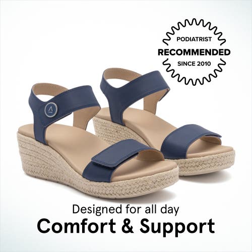 Abeo Riviera Strap Sandal In Navy - Metatarsal