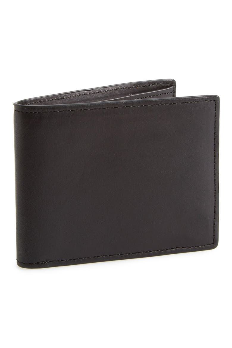Hampshire Leather Bifold Wallet, Main, color, BLACK