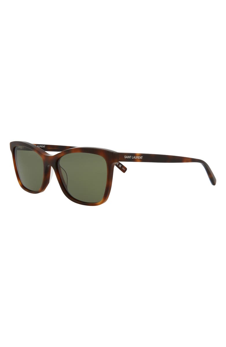 Saint Laurent 56mm Cat Eye Sunglasses, Alternate, color, Havana Havana Green