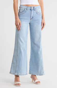 FLYING ANGEL Seam Detail Wide Leg Jeans