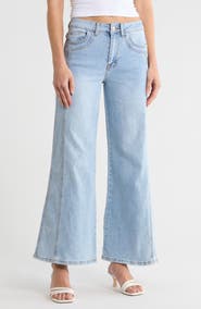 FLYING ANGEL Seam Detail Wide Leg Jeans