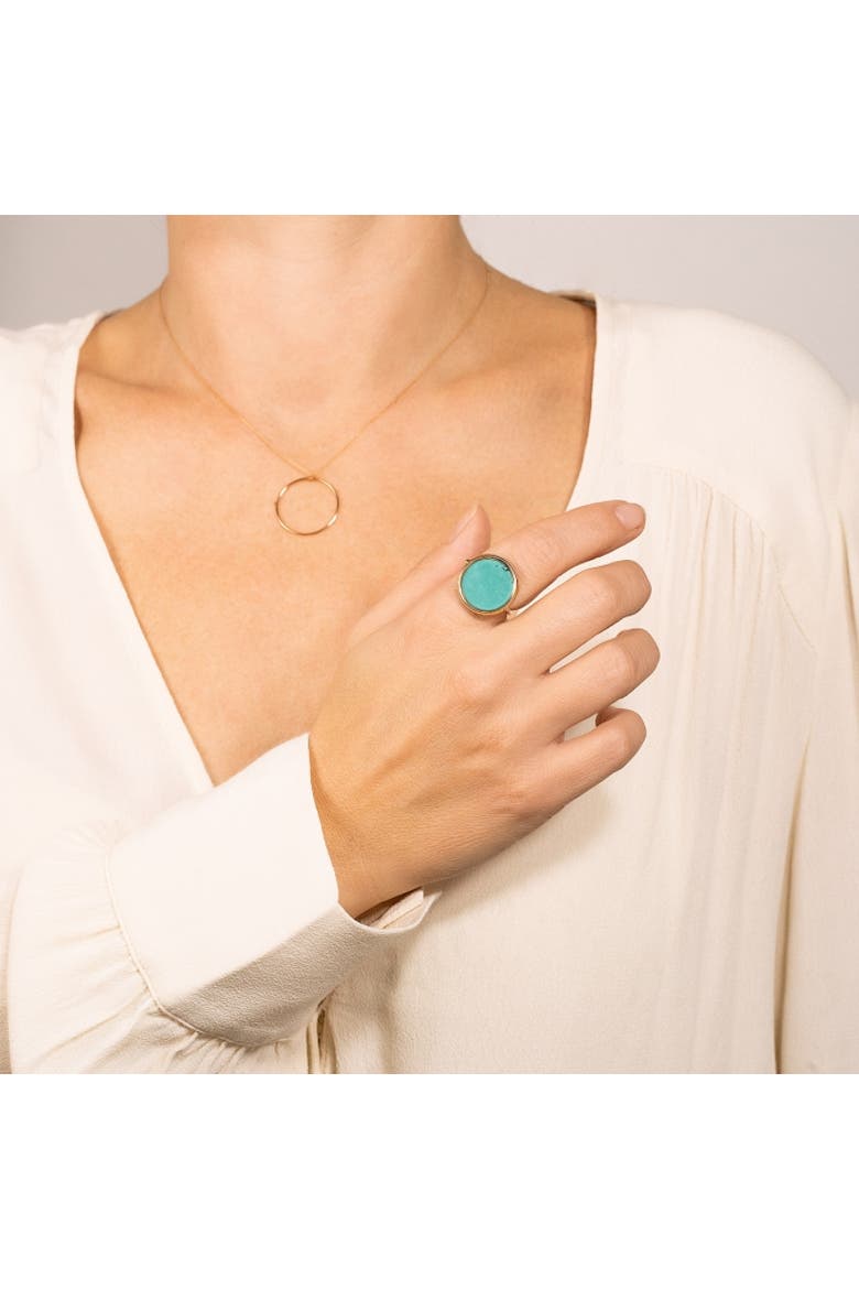 Disc Ring, Alternate, color, Turquoise