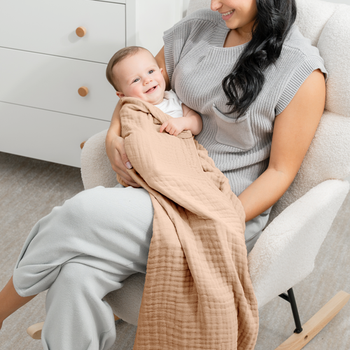 Comfy Cubs Baby Muslin Blanket In White